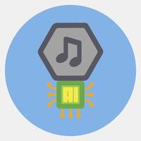 Icon ai music sound. Artificial intelligence elements. Icon in color mate style. vector