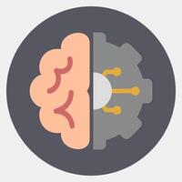 Icon machine learning. Artificial intelligence elements. Icon in color mate style. vector