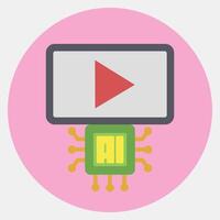 Icon ai . Artificial intelligence elements. Icon in color mate style. vector