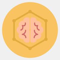 Icon deep learning. Artificial intelligence elements. Icon in color mate style. vector