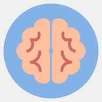 Icon brain. Artificial intelligence elements. Icon in color mate style. vector