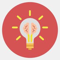 Icon idea. Artificial intelligence elements. Icon in color mate style. vector
