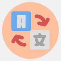 Icon translator. Artificial intelligence elements. Icon in color mate style. vector