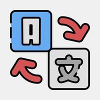 Icon translator. Artificial intelligence elements. Icon in filled line style. vector