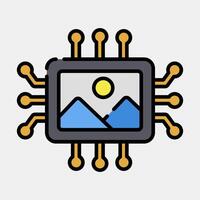 Icon ai image. Artificial intelligence elements. Icon in filled line style. vector