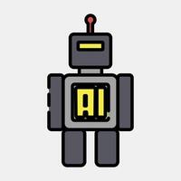 Icon robot. Artificial intelligence elements. Icon in filled line style. vector