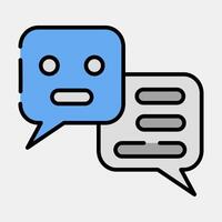 Icon chat bot. Artificial intelligence elements. Icon in filled line style. vector