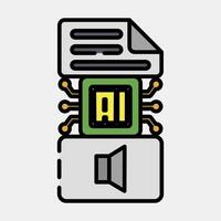 Icon text to sound. Artificial intelligence elements. Icon in filled line style. vector