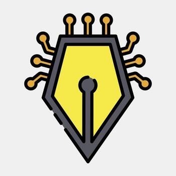 Icon ai writting. Artificial intelligence elements. Icon in filled line style. vector