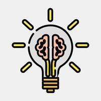 Icon idea. Artificial intelligence elements. Icon in filled line style. vector