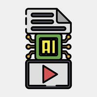 Icon text to . Artificial intelligence elements. Icon in filled line style. vector