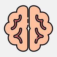 Icon brain. Artificial intelligence elements. Icon in filled line style. vector