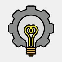Icon brain storm. Artificial intelligence elements. Icon in filled line style. vector