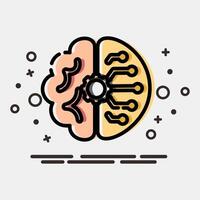 Icon artificial intelligence. Artificial intelligence elements. Icon in MBE style. vector