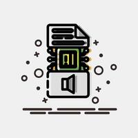 Icon text to sound. Artificial intelligence elements. Icon in MBE style. vector