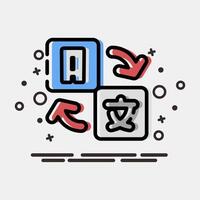 Icon translator. Artificial intelligence elements. Icon in MBE style. vector