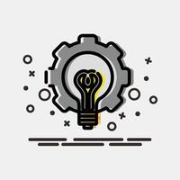 Icon brain storm. Artificial intelligence elements. Icon in MBE style. vector