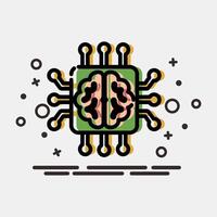 Icon artificial brain. Artificial intelligence elements. Icon in MBE style. vector
