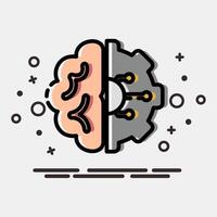Icon machine learning. Artificial intelligence elements. Icon in MBE style. vector