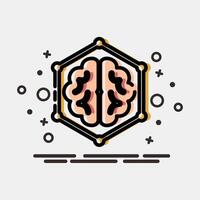 Icon deep learning. Artificial intelligence elements. Icon in MBE style. vector