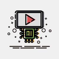 Icon ai . Artificial intelligence elements. Icon in MBE style. vector