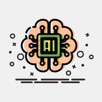 Icon embedded device. Artificial intelligence elements. Icon in MBE style. vector