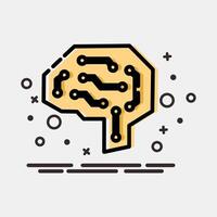 Icon digital brain. Artificial intelligence elements. Icon in MBE style. vector