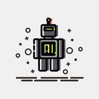 Icon robot. Artificial intelligence elements. Icon in MBE style. vector