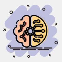 Icon artificial intelligence. Artificial intelligence elements. Icon in comic style. vector