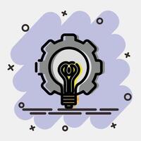 Icon brain storm. Artificial intelligence elements. Icon in comic style. vector