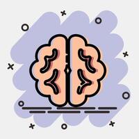Icon brain. Artificial intelligence elements. Icon in comic style. vector