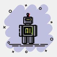 Icon robot. Artificial intelligence elements. Icon in comic style. vector