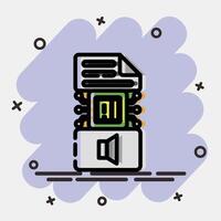 Icon text to sound. Artificial intelligence elements. Icon in comic style. vector