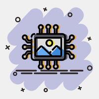 Icon ai image. Artificial intelligence elements. Icon in comic style. vector