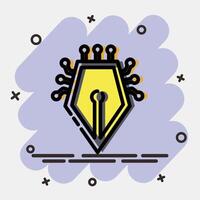 Icon ai writting. Artificial intelligence elements. Icon in comic style. vector
