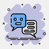 Icon chat bot. Artificial intelligence elements. Icon in comic style. vector