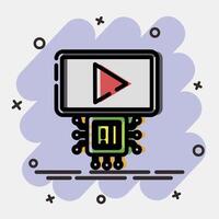 Icon ai . Artificial intelligence elements. Icon in comic style. vector