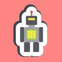 Sticker robot. Artificial intelligence elements. vector