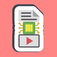 Sticker text to . Artificial intelligence elements. vector