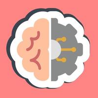 Sticker machine learning. Artificial intelligence elements. vector