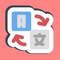Sticker translator. Artificial intelligence elements. vector