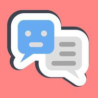 Sticker chat bot. Artificial intelligence elements. vector