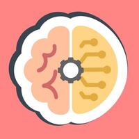 Sticker artificial intelligence. Artificial intelligence elements. vector