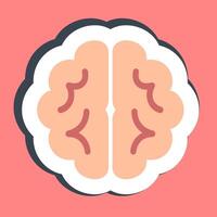 Sticker brain. Artificial intelligence elements. vector
