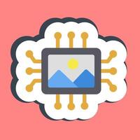 Sticker ai image. Artificial intelligence elements. vector