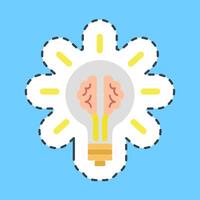 Cutting line sticker idea. Artificial intelligence elements. vector