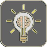 Icon idea. Artificial intelligence elements. Icon in embossed style. vector
