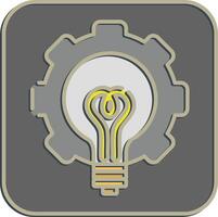 Icon brain storm. Artificial intelligence elements. Icon in embossed style. vector