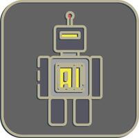 Icon robot. Artificial intelligence elements. Icon in embossed style. vector