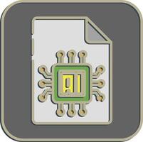 Icon ai document. Artificial intelligence elements. Icon in embossed style. vector